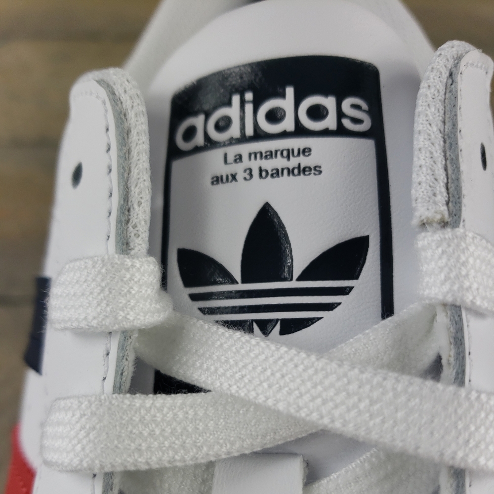 adidas Superstar Originals Men's Shoes White/Red/Dark Navy Shell Toe - Picture 8 of 10